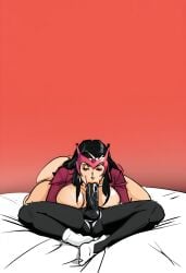 69 69_position ai_generated ass_dough avengers bbw blowjob bunanza_ caked_up dumptruck_ass fat_ass hourglass_figure male/female marvel marvel_comics pawg scarlet_witch swallowing swallowing_penis tagme thick_thighs wanda_maximoff wide_hips x-men