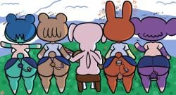 anal anal_sex animal_crossing anthro ass bear bluebear_(animal_crossing) bubble_butt bunnie_(animal_crossing) butt_focus canid canine canis clothed clothing domestic_dog female group hi_res k.k._slider klutzatdusk koala lagomorph leporid male male/female mammal maple_(animal_crossing) marsupial nintendo object_in_ass penetration public rabbit rear_view sex_toy sex_toy_in_ass sex_toy_in_pussy sex_toy_insertion short_stack standing stealth sydney_(animal_crossing) upskirt vaginal_penetration vaginal_penetration vibrator vibrator_in_ass vibrator_in_pussy vombatiform