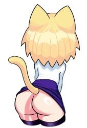 1girls 2d animal_ears ass ass_focus back_view bbl big_ass big_butt blonde_hair blue_shirt blue_skin boots bottomless cat_ears cat_tail catgirl exposed_ass fat_ass felid felid_humanoid feline female female_only huge_ass humanoid melty_blood neco-arc no_panties presenting red_eyes shirt short_hair shortstack showing_ass simple_background skirt skirt_lift skirt_up solo solo_female solo_focus standing stockings sweater tagme_(artist) tail thick_thighs thighhighs thighs tsukihime type-moon white_background white_shirt wide_hips