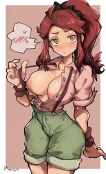 1girls big_breasts breasts danball_senki eipelppa female female_only hanasaki_ran hourglass_figure huge_breast huge_breasts iepelppa iparuputsua ipelppa large_breasts massive_breasts nipples simple_background solo