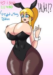 1girls blonde_hair blue_eyes breasts bunny_ears bunnysuit female female_only full_comfort full_comfort_(strip_game) full_comfort_samus_aran_(strip_game) large_breasts long_hair metroid nintendo open_mouth part_3 ponytail samus_aran solo solo_female strip_game