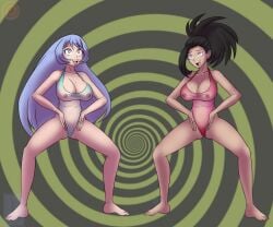 femsub haigure happy_trance hypnosis hypnotic_background hypnotizing_viewer katsiika large_breasts mind_control momo_yaoyorozu my_hero_academia nejire_hado swimsuit unusual_pupils