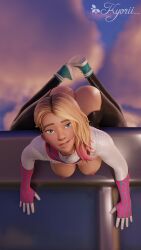 1girls 3d ass breasts_out epic_games female female_only fortnite fortnite:_battle_royale gwen_stacy ky0rii marvel marvel_comics partially_clothed shoes solo spider-gwen spider-gwen_(fortnite) spider-man_(series) suit