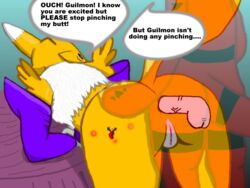 2011 anal ass ass_up ass canine digimon female fox guilmon male pussy renamon sting straight wasp