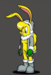 ai_generated animal anthro background bangs body boots clothes coat czv56ai down ears expression female fluffy full fur furry gloves_green grey_hood inner jazz_jackrabbit_(series) kemono long looking lori_jackrabbit mittens neutral outdoor outfit pink pose sad seasonal self_upload side simple standing tail trim up winter yellow yellow_hair