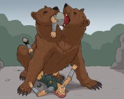 2_heads ambiguous_gender ambiguous_prey bear brown_eyes claws clothed clothed_female clothed_human clothed_sex clothing erection fallout female female_human female_penetrated female_raped feral feral_penetrating feral_penetrating_human feral_pred forced genitals group hi_res human human_on_feral human_penetrated human_prey interspecies larger_feral larger_male male male/female male_feral male_penetrating male_penetrating_female male_pred mammal microsoft multi_head oral_vore outside penetration penile penile_penetration penis penis_in_vagina rape screaming sex size_difference smaller_female smaller_human smaller_penetrated stomach_bulge strega torn_clothing trio tug_of_vore vaginal_penetration vore zoophilia