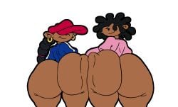 2girls abigail_lincoln aged_up animated animated_gif ass ass_bigger_than_head ass_clapping ass_focus ass_jiggle ass_ripple ass_shake ass_to_ass bare_ass big_ass black_hair black_skin blackmorty_(artist) blue_shirt booty booty_focus bottom_heavy bottomless bottomless_female braid braids breasts bubble_butt bumping_asses bumping_butts butt_bump clapping_ass clapping_cheeks codename:_kids_next_door cree_lincoln curvaceous curves curvy curvy_body curvy_female curvy_figure curvy_hips curvy_thighs dark-skinned_female earrings enormous_ass female female_focus female_only hidden_eyes jiggle_physics jiggling_ass jiggling_breasts jiggling_butt large_ass looking_at_viewer looking_back looking_back_at_viewer loop looping_animation massive_ass motion_lines no_pants numbuh_5 pink_shirt rippling_ass shaking_ass shaking_butt shortstack sister sister_and_sister sisters tagme tease teasing_look teasing_viewer thick thick_ass thick_butt thick_hips thick_legs thick_thighs transparent_background twerk twerking wide_ass wide_hips wide_thighs