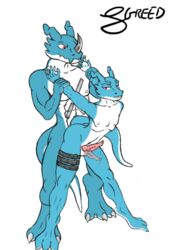 2boys blue digimon duo exveemon flamedramon gay greed_(artist) male male_only penis scalie yaoi