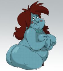 1girls blue_body blue_nipples blue_skin chubby chubby_female completely_nude completely_nude_female disney jodero long_hair mature_female nipples orwen red_hair the_black_cauldron voluptuous voluptuous_female