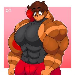 big_muscles bulge dyed_hair fur male muscular muscular_male omega_(omegabrawl) omegabrawl rabbit thick_thighs wide_hips