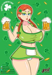 beer beers big_breasts breasts female goil_drawing ireland irish national_personification saint_patricks_day waitress