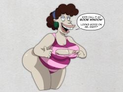 1girls all_grown_up betty_deville big_breasts chubby chubby_female cleavage_window english_text huge_ass huge_butt jodero light-skinned_female light_skin massive_ass massive_butt nickelodeon nipple_slip nipples rugrats speech_bubble swimsuit thick_thighs voluptuous voluptuous_female