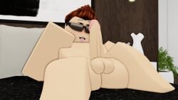 3d bed big_penis brown_hair femboy freckles gabbers glasses horny light-skinned_femboy male_only nude pillow plant roblox robloxian sitting solo_male tongue tongue_out