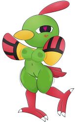 anthro ass avian breasts green_skin natu pokemon pokemon_(species)