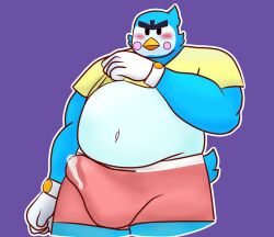 1boy 2023 alternate_version_available anthro anthro_only belly blush blushing blushing_at_viewer boner boner_in_pants brawl_stars chubby chubby_male digital_art digital_media_(artwork) erect erection erection_under_clothes erection_under_clothing furry furry_only gay looking_at_viewer male male_focus male_only mr._p_(brawl_stars) penguin shirt_lift solo solo_focus solo_male squeaksito supercell tagme underwear