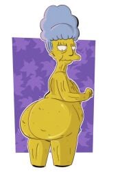 1girls agnes_skinner back back_view completely_nude completely_nude_female grey_hair huge_ass huge_butt jodero looking_back massive_ass massive_butt mature_female mother naked naked_female nude nude_female old_woman older_female rear_view sagging_breasts the_simpsons very_old_female yellow_skin