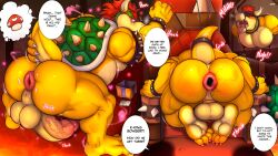 <3 <3_eyes 1boy 2023 absurd_res anthro anus armband ass backsack balls ballsack big_ass big_butt big_penis blindfold blush bowser dialogue english_text erection gape gaping gaping_anus gay genitals hair heart heart-shaped_pupils hi_res horn huge_ass huge_butt humanoid_genitalia humanoid_penis koopa male male_only mario_(series) muscular muscular_anthro muscular_male mushroom nintendo nude offscreen_character open_mouth pecs penis puffy_anus red_hair scalie sex shadow shell solo speech_bubble spiked_armband spiked_shell spikes spikes_(anatomy) super_mario_bros. text tongue tongue_out zourik
