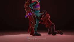 3d anthro_only blender blowjob clothing cum_drip cum_explosion cum_in_ass cum_in_face cum_in_mouth deepthroat feet forced fortnite fortnite:_battle_royale furry gay llambro_(fortnite) male male_only muscular_male randomonimusxd raz_(fortnite) scalie sex_from_behind tattoos threesome thunder_(fortnite) unicorn yaoi