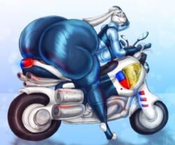 1girls clothing disney female female_only gigantic_ass huge_ass judy_hopps large_breasts motorcycle rabbit tight_pants xtrent968 zootopia