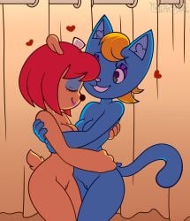 2girls :3 ass breasts canon_couple cat chipposter goat katy_kat lammy_lamb lesbian lesbian_couple lesbians multiple_girls pac-man_eyes parappa_the_rapper pussy sony_interactive_entertainment um_jammer_lammy yuri