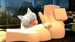 1boy 3d big_ass big_butt cat_ears catboy gab_(gabbers) gabbers gay roblox robloxian self_upload solo tagme white_hair yaoi