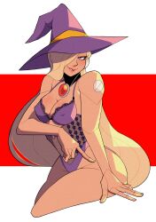 berkana blonde_hair blue_eyes breasts long_hair mangoguise mega_man mega_man_x robot_girl witch_hat