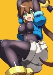 1girls aile big_breasts bodysuit green_eyes kotatuman_dash mega_man mega_man_zx_advent ponytail tagme