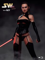 1girls 3d 3d_(artwork) ass athletic athletic_female big_ass big_breasts breasts busty female female_only fit fit_female hent hips hourglass_figure human large_ass legs light-skinned_female light_skin lips lucasfilm rey short_hair sith sith_lady sith_rey solo star_wars thick thick_hips thick_legs thick_thighs upper_body voluptuous waist wide_hips