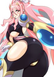 1girls armor big_ass big_breasts eratoeir kotatuman_dash long_hair mega_man mega_man_x_dive pink_hair robot_girl underboob