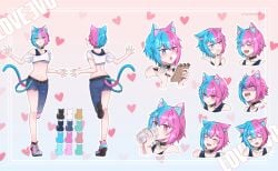 1boy angry background blue_eye blue_eyes blush bra cat_ears cat_tail catboy choker cotton_candy crop_top crossdressing drinking drinking_milk envtuber fangs hair_between_eyes happy heart_necklace hearts honestevolution indie_virtual_youtuber jeans light_blue_eyes light_blue_hair love mad milk multicolored_ears multicolored_eyes multicolored_hair multicolored_tail necklace nekomimi notepad pants pink_eye pink_eyes pink_hair pout pouting shorts sigh sighing smile smiling solo solo_focus sports_bra thinking trap twitch.tv virtual_youtuber vtuber wallpaper