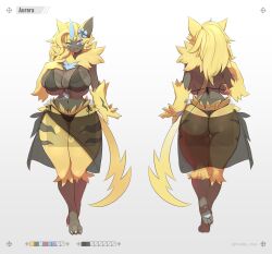 big_ass big_breasts breasts bubble_butt female feretto_chan furry huge_ass pokémon_(species) pokemon thick_thighs wide_hips zeraora