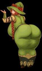 1girls ass_in_dress bent_over big_ass big_breasts braided_hair edit edited female female_only ginger green_eyes harry_potter hogwarts hogwarts_legacy huge_ass huge_breasts mirabel_garlick red_hair shinyglute solo tagme tight_clothing tight_dress venus_body