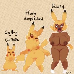 1:1 amber_eyes animal_ears animal_tail anthro areola big_breasts biped black_body black_skin blonde_hair breasts brown_areola brown_nipples clothing demihuman dotted_background female feral footwear fur generation_1_pokemon hair humanoid looking_at_viewer mammal neck_tuft nintendo nipples nude one_eye_closed orange_areola orange_nipples outline pattern_background pikachu pokemon pokemon_(species) pose red_cheeks rodent short_hair simple_background socks tail text tingtongten tuft white_clothing white_footwear white_outline white_socks wide_hips wink winking_at_viewer yellow_body yellow_fur