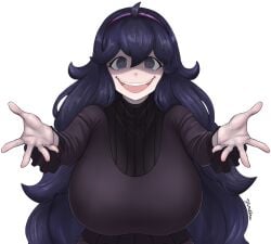 big_breasts breasts_bigger_than_head dismaiden female female_only hex_maniac huge_breasts imminent_hug large_breasts looking_at_viewer my_little_pogchamp_(meme) outstretched_arms pokemon pov smile