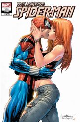 1boy 1boy1girl 1girls arif_prianto ben_reilly clone cover_page curvy curvy_figure female fully_clothed human kissing light-skinned_female long_hair male male/female marvel marvel_comics mary_jane_watson red_hair spider-man_(series) straight straight_hair superhero tight_clothing tyler_kirkham