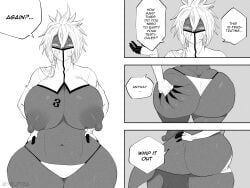 1girls areolae ass ass_cleavage big_ass big_penis big_thighs bleach breasts busty butt_crack comic dark-skinned_female dark_skin english_text enormous_penis erect_nipples female giant_penis gigantic_ass gigantic_penis hollow_(species) huge_ass huge_breasts huge_cock huge_thighs hyper_penis large_ass large_penis large_thighs male massive_ass massive_penis monochrome monster_cock nipples penis thick_thighs thighs tia_harribel uncensored yelftea