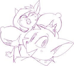 1boy 1girls 2023 4_fingers aeris_(vg_cats) angry anthro anthro_on_anthro bandana big_breasts big_ears big_eyes big_iris big_nipples blush blush_lines breast_grab breast_squish breasts clothed clothing dbaru digital_drawing digital_media domestic_cat duo eyebrows eyelashes fangs feline female fingers frown fur fur_tuft hair hand_on_breast head_tuft head_turned humanoid_hands iris kerchief leo_(vg_cats) long_hair looking_at_another looking_at_viewer looking_back looking_back_at_viewer looking_down low-angle_view male male/female mammal monochrome navel nipples open_frown open_mouth open_smile pattern_bandanna pattern_clothing pattern_kerchief prick_ears pupils purple_and_white sketch slit_pupils small_nose smile smiling_at_viewer spots spotted_bandanna spotted_clothing spotted_kerchief squish teeth thin_eyebrows tongue topless topless_anthro topless_female tuft vg_cats webcomic
