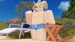 1boy 3d bulge cat_ears catboy gabbers gaby_(gabbers) roblox robloxian self_upload tagme