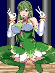 1girls alternate_costume ass_visible_through_thighs bare_thighs breasts cleavage fellatio_gesture female female_only fire_emblem fire_emblem:_mystery_of_the_emblem fire_emblem:_shadow_dragon_and_the_blade_of_light fire_emblem_heroes gesture gloves green_eyes green_hair inner_thighs kenchu large_breasts long_hair looking_at_viewer night nintendo official_alternate_costume palla_(fire_emblem) palla_(resplendent)_(fire_emblem) pussy solo squatting thick_thighs thighs v