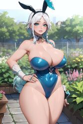 1girls 2023 ai_generated ai_hands bunny_club bunny_ears bunny_girl bunnysuit curvaceous curvy_body high_resolution leotard stable_diffusion voluptuous voluptuous_female