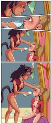 2020s 2023 2girls adora animal_ears areolae arms_behind_back artpixel ass blonde_female blonde_hair blue_eyes blush breasts bright_moon brown_tail cat_ears cat_tail catgirl catra claws cleavage comic dark-skinned_female dark_skin domination drinking_milk duo female female_only femdom femsub freckles hair_grab hands_behind_head hi_res human humanoid jacket kneeling large_ass light-skinned_female light_skin long_hair looking_at_each_other looking_at_partner looking_down looking_up medium_breasts meme milk mipples mostly_nude multiple_girls naked nude nude_female ponytail ponytail_hold pulling_hair pussy pussy_juice red_jacket redraw she-ra_and_the_princesses_of_power submissive tail thirsty watchamadoodle wet wet_pussy yuri