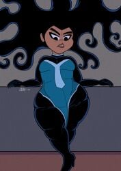 1girls abyss abyss_(moon_girl_and_devil_dinosaur) alternate_body_type dark-skinned_female dark_skin disney disney_channel first_porn_of_character long_hair marvel marvel_comics moon_girl_and_devil_dinosaur shortstack thick_thighs villain villainess