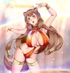 1girls belly_dancer belly_dancer_outfit brown_hair dancer dancer_outfit female female_only harem_girl harem_outfit haryudanto huge_breasts hypnosis long_hair mind_control raccoon_ears raccoon_girl raccoon_tail raphtalia slave slave_collar slave_outfit slavegirl solo tate_no_yuusha_no_nariagari the_rising_of_the_shield_hero voluptuous