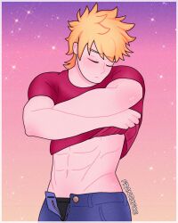 1boy abs franticfoe_(artist) male male_only muscular muscular_male my_hero_academia shounen_jump tagme taking_clothes_off unbuttoned_pants undressing