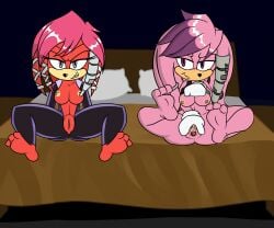 anthro fourball julie-su lien-da looking_at_viewer mobian_(species) pussy sega sonic_(series) sonic_the_hedgehog_(archie) sonic_the_hedgehog_(series) spread_anus