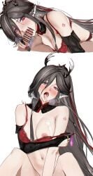 /// 1girls :d :o ahe_gao animal_ear_fluff animal_ears antler_ornament antlers arknights asymmetrical_hair belly belly_button big_breasts blowjob blowjob_face blush bra busty cleavage cock_hungry cock_worship condom cum cum_drip cum_in_mouth cum_on_breasts curvaceous curvy dark-skinned_male dark_skin deer_antlers deer_ears deer_girl ear_ornament earrings elbow_gloves facial fellatio female female_focus grabbing grabbing_penis grey_hair hair_between_eyes half-closed_eyes heart-shaped_pupils hearts highres holding_condom horny huge_breasts implied_masturbation interracial large_breasts licking licking_penis light-skinned_female light_skin lingerie lips looking_pleasured midriff multicolored_hair naughty_face navel necktie open_mouth oral orgasm orgasm_face out_of_frame penis_grab pleasure_face ponytail pubic_hair pubic_hair_in_mouth qiu_bai_(arknights) red_eyes red_hair red_lingerie removing_bra removing_clothing rings sawaki_ken seductive seductive_eyes seductive_gaze seductive_look seductive_mouth simple_background single_glove solo_focus stomach tongue tongue_out two_tone_hair undressing voluptuous white_background white_hair