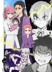 accidental_impregnation emilia_(re:zero) fenqury impregnation kazuya_crying_(meme) maid maid_outfit maid_uniform meme natsuki_subaru netorare ntr pink_eyes pink_hair puck_(re:zero) ram_(re:zero) re:zero_kara_hajimeru_isekai_seikatsu rem_(re:zero) unwanted_impregnation