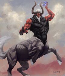 abs animal_genitalia centaur fangs friendship_is_magic genitals hasbro hi_res hooves horn magic male male_only muscular muscular_male my_little_pony rhorse sheath solo solo_male taur teeth tirek_(mlp)