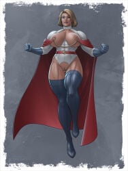 2d areolae big_breasts blonde_hair blue_eyes boots breasts busty cape clitoral_hood clitoris clitoris_piercing dc dc_comics female female_focus female_only flying gloves high-heeled_jill hourglass_figure labia large_breasts makeup muscles muscular muscular_female nipple_piercing nipples piercing power_girl pussy revealing_clothes skimpy skimpy_clothes superman_(series) tagme thigh_boots vagina wide_hips