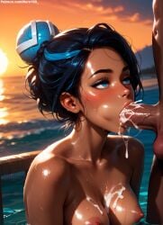 1boy 1boy1girl 1girls 2d ai_generated areolae big_breasts blowjob blue_eye blue_hair chest completely_naked completely_nude completely_nude_female creatures_(company) curvy curvy_figure cute cute_face dark-skinned_female dark_skin detailed eyelashes eyeshadow fellatio female female_only fit fit_female focus game_freak gym_leader hair hair_bun high_quality legs lips lipstick long_hair makeup mascara medium_breasts naked nero100 nessa_(pokemon) nintendo nipples nude nude_female oral oral_penetration oral_sex penis_in_mouth perky_breasts pokemon pokemon_masters pokemon_xy posing pussy rough_sex seductive seductive_look sex sidelocks spread_legs stable_diffusion tagme teenager thighs thin_waist vagina